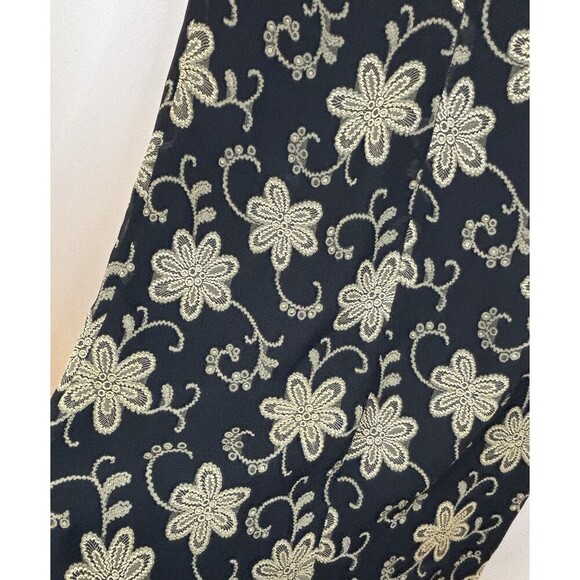 TALBOTS Vintage Floral Brocade Sheath Dress 6 Black Metallic Gold Jacquard Party - Picture 7 of 12